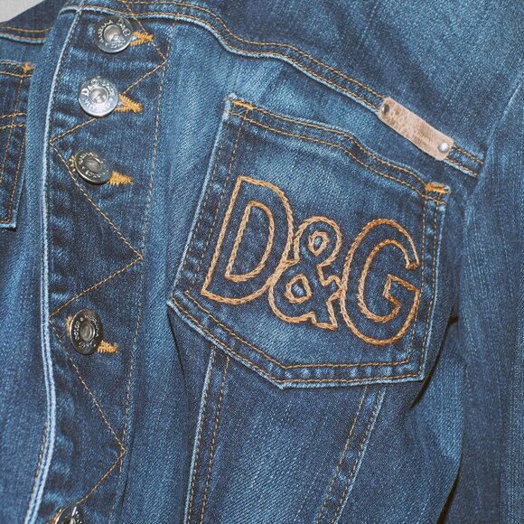 Vintage Dolce & Gabbana Denim Jacket Women's Medium Y2K 2000s D&G Made in Italy - Picture 7 of 7
